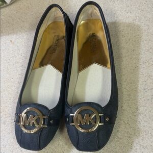 Michael Kors Navy and Gold Women's Loafers
